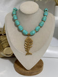 Aqua Fish Necklace