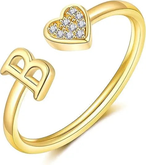 Initials Heart Ring