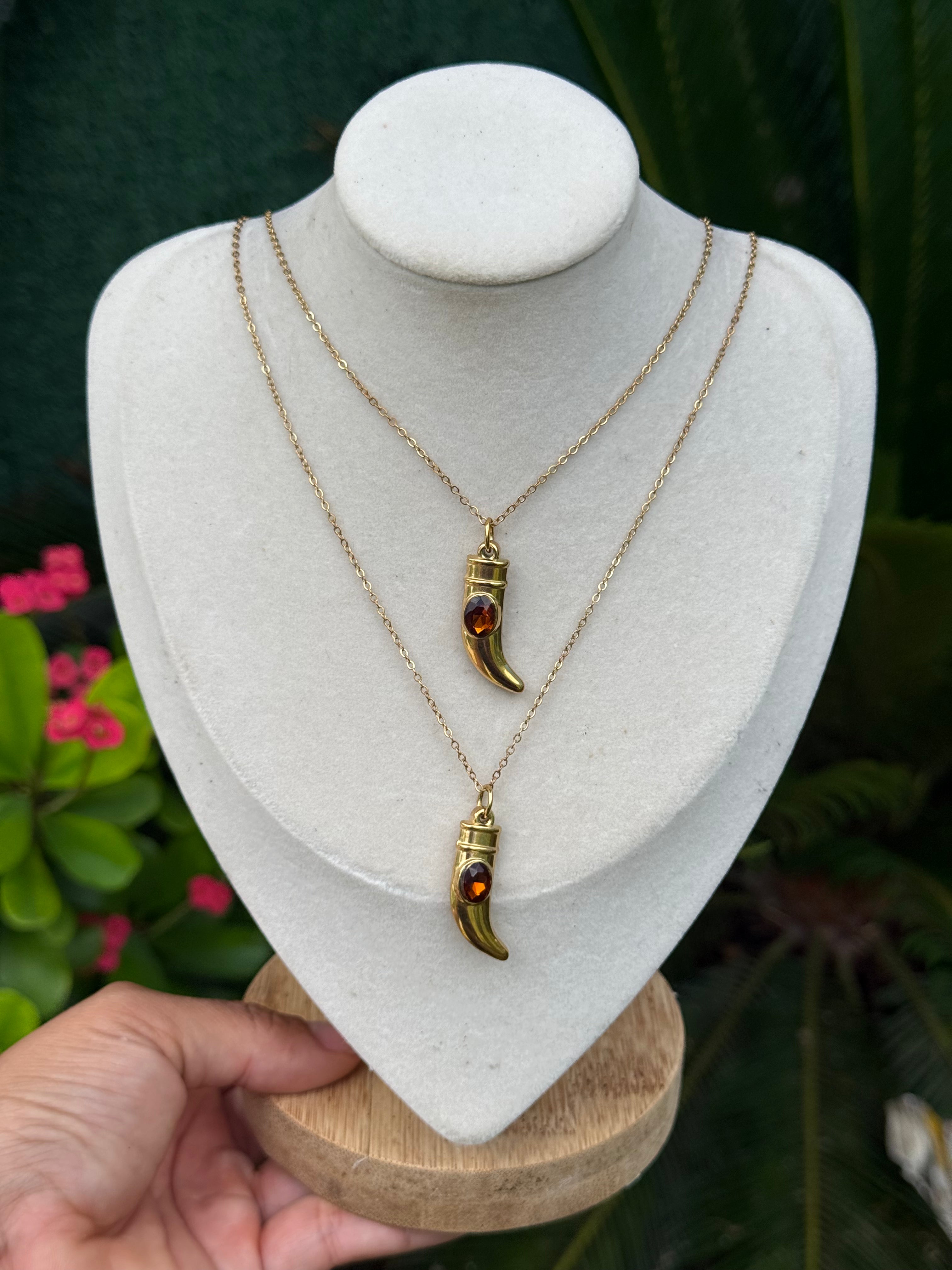 Amber Fang Necklace